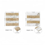 12*12 Waterjet marble,White Gold 2 color, marble, for floor and wall,polished marble tile, W1696P262346