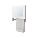 Pine Medicine Cabinet in Melamine With a Towel Bar And Included Mirror, White B128P237172