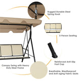 3-person garden swing Brown 58979524