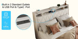 Full Size Frame with Ergonomic Headboard, Full Platform Frame with Outlets & Charger, Full W3107P262750