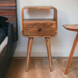 Artisan Furniture Solid Wood Mini Oakish Curve Open nightstand B182P279313