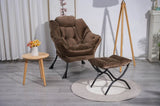 Living Room Chairs Modern Cotton Fabric Lazy Chair, Accent Contemporary Lounge Chair, Single Steel W1899121343