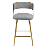 SET OF 2,26'' Counter height bar stools Corduroy kitchen island counter bar stool with back,golden W2215P195292