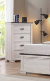 1pc Farmhouse Style Four Drawer Chest Beige Finish Rustic Bedroom Solid Wood Wooden Furniture B011P234274