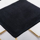 Furniture,Modern Dining Chairs Corduroy Fabric,Gold Metal Base, Accent Armless Kitchen Chairs 03193640