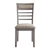 Beautiful Gray Finish 5pc Dining Set Table and 4 Side Chairs Set Fabric Upholstery Wooden Furniture B011P170909