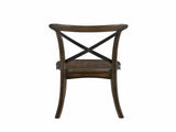 Set of 2 "X" Metal Back Side Chairs, Dark Oak and Black B016P314477
