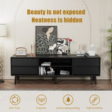 63 Inch TV Stand Features Vintage-style and Bevel Design, TV Stand with Drawers, Entertainment W578P193299