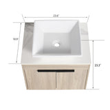 ZNTS 24 " Modern Design Float Bathroom Vanity With Ceramic Basin Set, Wall Mounted White Oak Vanity With 61035448