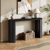 Mirod Vintage Console Table with Beaded Trim and Reversible Curved Legs, Natural Wood Veneer Finish N760P286010B