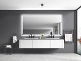 84 x 48 Inch LED Bathroom Mirror with Front and Backlight, Wall Mounted Vanity Mirror with Aluminum W2287P282063