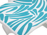 Three-Fold Mirror Single-Drawing Curved Foot Children Dressing Table Blue Zebra 96283293