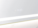 40 x 24 Inch LED Bathroom Mirror with Front and Backlight, Wall Mounted Vanity Mirror with Aluminum W2287P310324