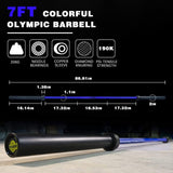 ZNTS Olympic Barbell Bar Plates 7.2Ft Solid Iron Fitness Weightlifting 55814338