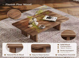 39.37" Solid Wood Coffee Table, 100% Real Wood Rectangular Center Table, 39.37" 23.62" 15.75", W5909P583175