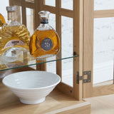 Curio Display Cabinet,Antique Display Cabinet with Glass Doors Adjustable Shelves for Collectibles W2275P231686