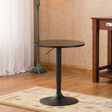 ZNTS Belham Black Round Top Adjustable Height with Black Leg And Base Metal Bar Table T2574P165134