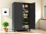 71'' 2 Shapely Doors Cabinet, Metal Storage Cabinet with Doors and Adjustable Shelves, for Bedroom, 63952140