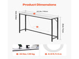 Modern Marble Console Table with Power Outlet, Slim Sofa Side Table Featuring Iron Tubes, 39516772