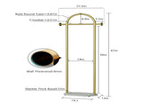 Clothing Rack, Golden Metal Freestanding Heavy Duty Clothes Rack with Marble Base, Multipurpose 06233615