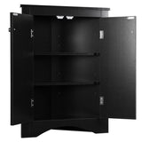 ZNTS Black Triangle Bathroom Storage Cabinet with Adjustable Shelves, Freestanding Floor Cabinet for Home 62126568