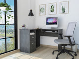 Raleigh L-Shaped Desk, Two Drawers, One Shelf, CPU Storage B128P148968