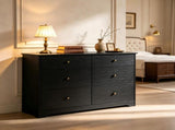 () Double-Column 6-Drawer Chest Particleboard and Paulownia Drawer Dresser with 04864965