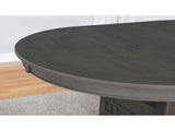 Oval 60-inch Extension Leaf Dining Table, Medium Grey B016P369261