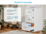 () 3-Drawer P2 Particleboard Melamine Wood Filing Cabinet with Embossed Design 55943648