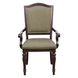 Dark Cherry Finish Armchairs Set of 2 Upholstered Seat and Back Nailhead Trim Wooden Furniture B011P186810