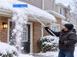 5.6 m 5-Section Extendable Roof Snow Rake Aluminum Pole, PP Blue Wheeled Shovel Head 57153459