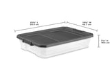 (2 pack) 40 Quart Medium Stackable Storage Bin, Clear Plastic Underbed Storage Container with Latch 37753299