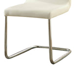 ZNTS Modern Elegance White Color Leatherette 2pcs Dining Chairs Chrome Metal Legs Dining Room Side Chairs B011P178974