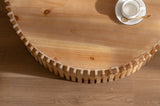 31.5" Retro Fashion Style Cylindrical Coffee Table with Vertical Texture Relief Design,Suitable for W757P183279