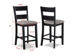 Rustic Farmhouse 5-Pc Counter Height Dining Set Square Table Wood Top Bottom Display Shelf Linen B011P186070
