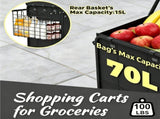 Shopping Cart Grocery Cart on Wheels - Waterproof Bag Included, 10-min Assembly Utility Wagon, 34343734