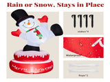 4.8FT Lighted Christmas Inflatable Decoration, Large Rotating Snowman with Motor, Funny Blow Up Yard 93438441