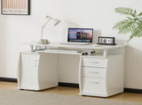 Embossed White Particle Board with Melamine Laminate 1155574cm One-Door Three-Drawer Computer Desk 28344115
