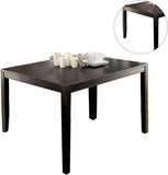 ZNTS Brushed Black Solid wood 5pc Dining Set Table And 4x Chairs Brown Fabric Cushions Seats X-Cross Back B011P214984