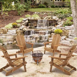 ZNTS Wooden Outdoor Folding Adirondack Chair Set of 2 Wood Lounge Patio Chair for Garden,Garden, Lawn, W139058473