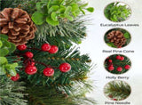 Set of 2 2FT Pre-lit Outdoor Pathway Christmas Trees with Stakes, Red Berries and 27630862
