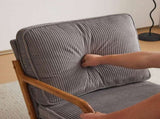 Low Arm Accent Chair - Light Gray Corduroy Upholstered Indoor Lounge Chair, Compact Single Seater 44914714