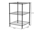 Black 3-Tier Black Wire Shelving Tower 01867869
