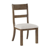 Contemporary Side Chair 2pc Set Light Brown Finish Comfort Seat Upholstered Durable Classic B011P348899