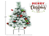2 Pre-lit Pathway Flocked Christmas Trees 15.5" x 15.5" x 29" 55337839