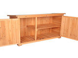 Double Doors Fir Wooden Garden Yard Shed Lockers Outdoor Storage Cabinet Unit Orange Red 38440090