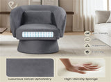 360&deg Swivel Barrel Chair - Plush UpholsteryLumbar Pillow, 400lbs Capacity, Gray 87209728