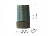 19.5x19.5x43.5" Large Concrete Cylinder Green & Brown Ribbed Water Fountain, Outdoor Bird Feeder / W2078125151