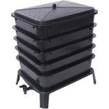 5-Layer Worm Compost Bin, 50L Worm Composter, Easy Setup Inclusive Worm Farm Kit for Recycling Food W465P225016