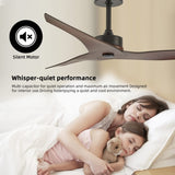 52" Outdoor Ceiling Fan Without Light with Remote Control ,3 ABS Blades Farmhouse Ceiling Fan W2352P204464